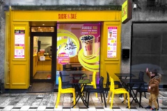 Xavier Riffiod - Vitrine jaune, enfant flou