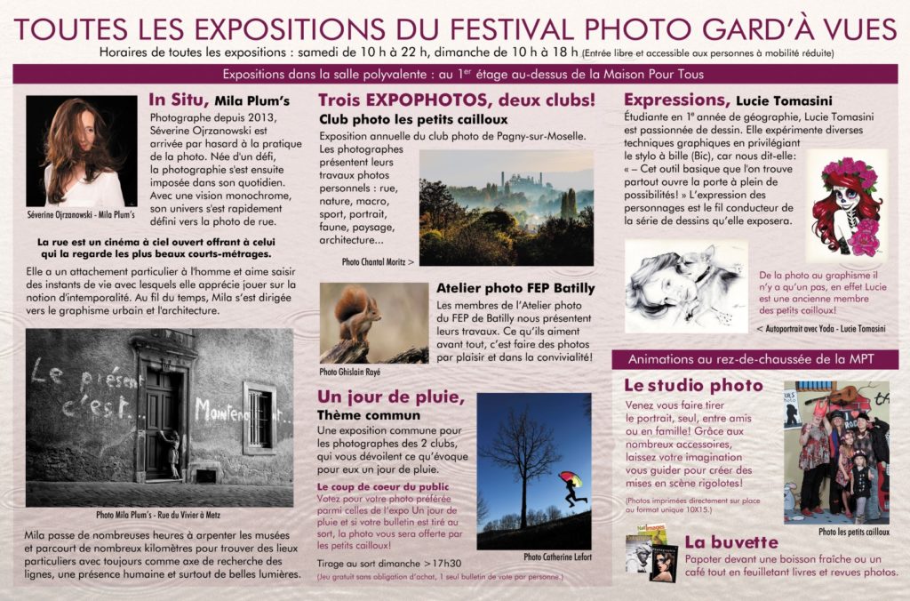 Festival photo Gard'à vues Pagny sur Moselle 2019 (flyer verso)